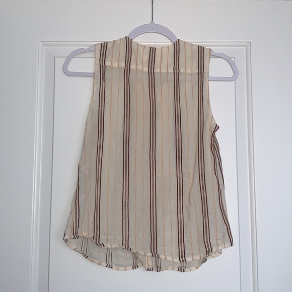 Michael Kors Striped Button Down Tank Top - Picture 3 of 3